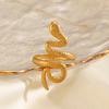 New Fashion Statement Snake Shape Stainless Steel Rings For Women Vintage Gold Color Animal Open Ring Trend Luxury Jewelry