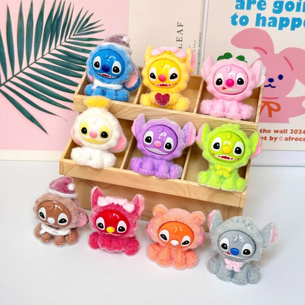 9Pcs/Set Pajamas Stitch Figure Toy Cartoon Figurine Desktop Decoration Model Ornaments Toys For Girls Boys Gift