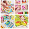 Big Size Baby Montessori Wooden Puzzle Hand Grab Board Set Educational Toys Infantil Cartoon Number Letter Math Puzzle Kids Gift