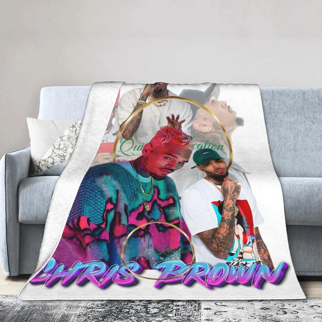 Chris Brown Qualitäts Weiche Warme Decke für Kinder Winter Heimdeko Street Trend Tagesdecke Gemütliche Decke für Wohnzimmer Bett
