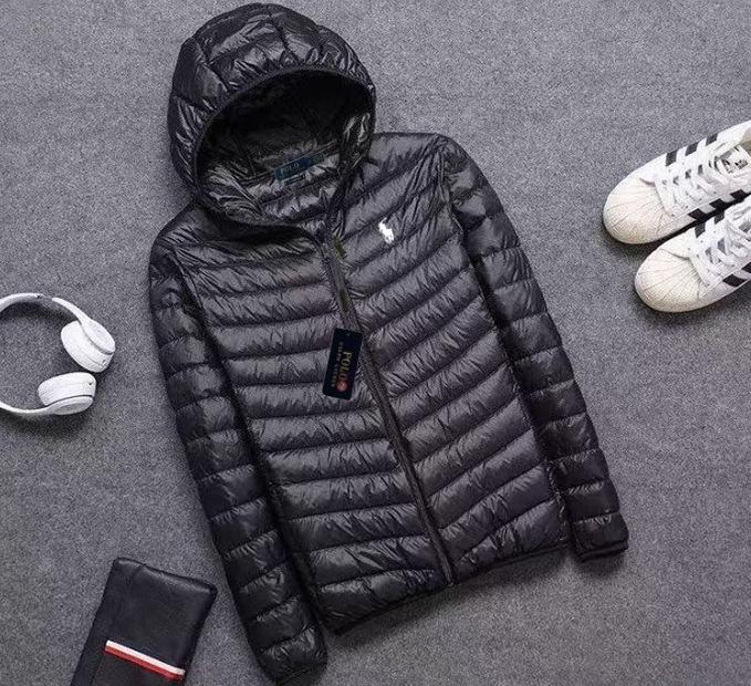 Jachetă de iarnă casual ușoară pentru bărbați 2025, cu guler înalt brodat RL - Rezistentă la frig, Mărime mare, Lungime scurtă