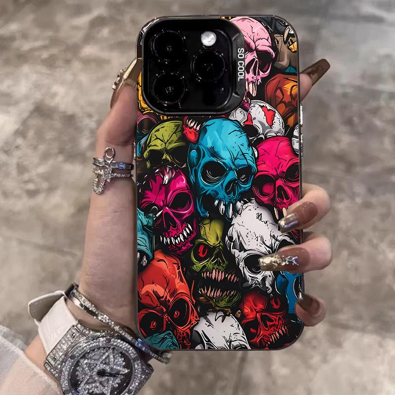 Happy Halloween Colorful Skull Pattern Phone Case For Samsung Galaxy S20 S21 S22 S23 S24 S25 Plus Ultra FE A35 A54 A55 Cover