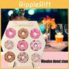 Charming Wooden Donut Display Stand Perfect For Any Party Dessert Table