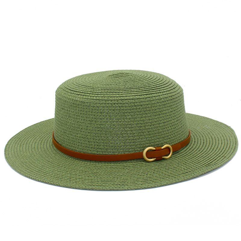Summer Sun Hat Fashion Flat Top Straw Hat Sun Beach Hat Stall
