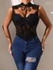 European Sexy Lace See-through Mesh Bustier Top