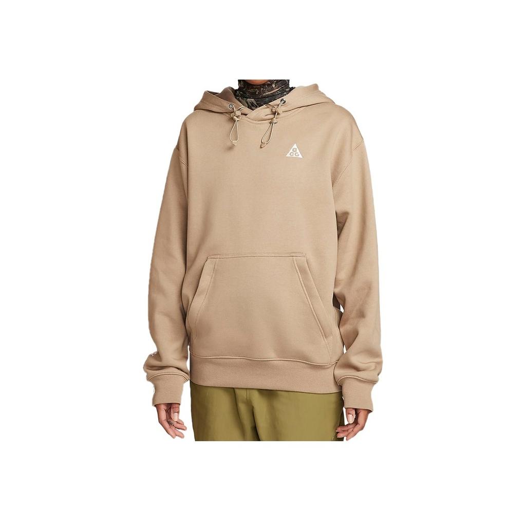 Nike Therma-FIT Fleece-Lined Thick Plain Loose Pullover Hoodie Unisex Tops Khaki DZ3393-247
