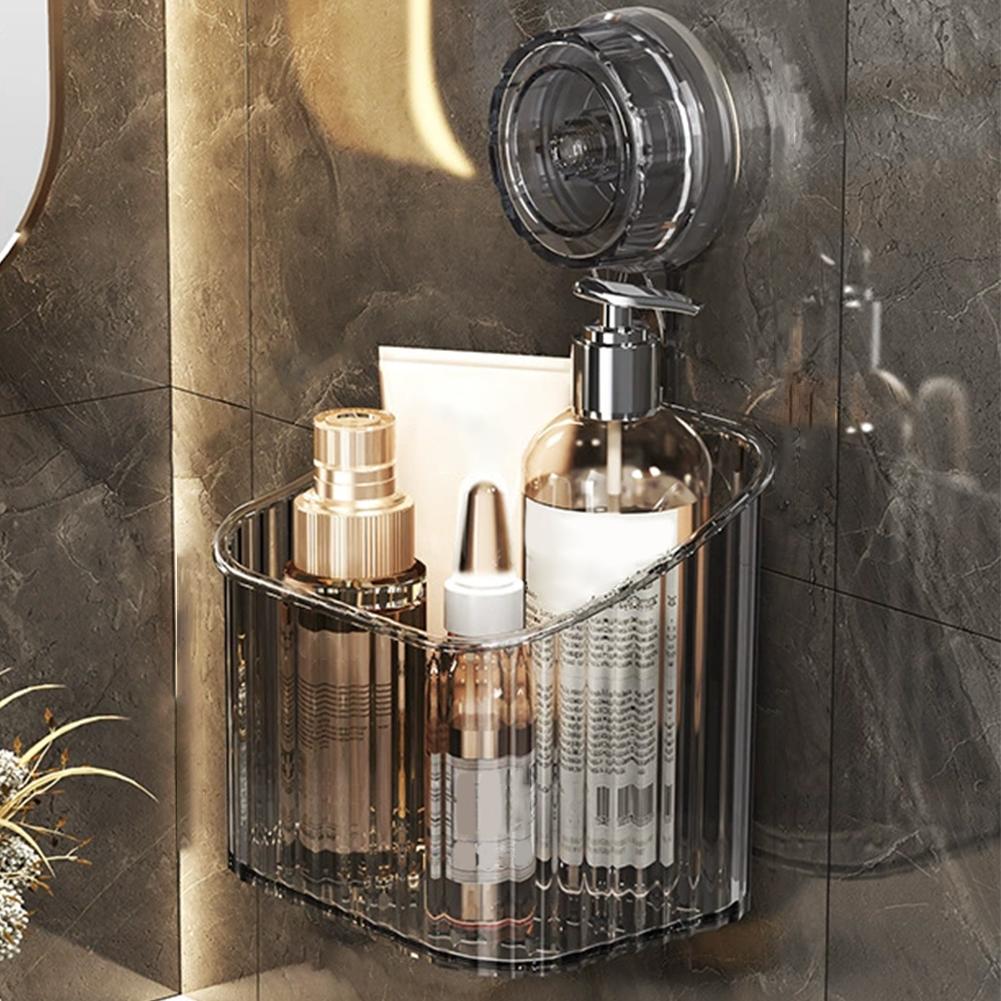 Bathroom Suction Cup Storage Rack Wall Mounted No Punching Storage Box Cosmetics Kitchen  Organizers Multifunctional Storage