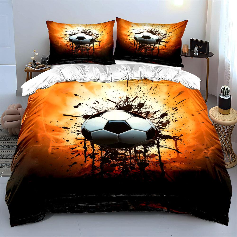 Soccer Ball with Splashes. Bedding Sets Duvet Cover Sets Duvet Covers Pillowcases(1 * Duvet Cover 2 * Pillowcases Without Duvet Insert)
