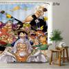 One Piece Luffy, Ace & Sabo Brothers Bond Fiery Scene 2D Print Waterproof Shower Curtain, Intense Flaming Background With Epic B