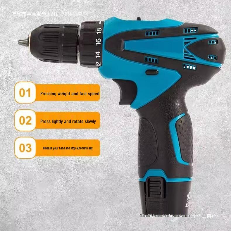 High-Power Brushless Electric Hand Drill Set with Lithium Battery
