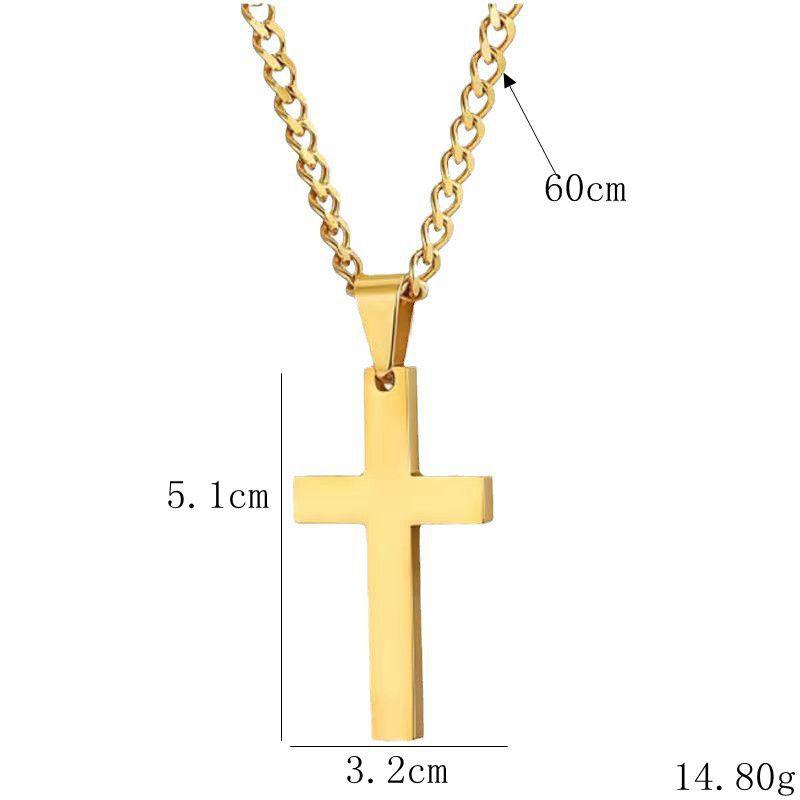 European/American Stainless Steel Men's Cross Necklace with Titanium Steel Pendant