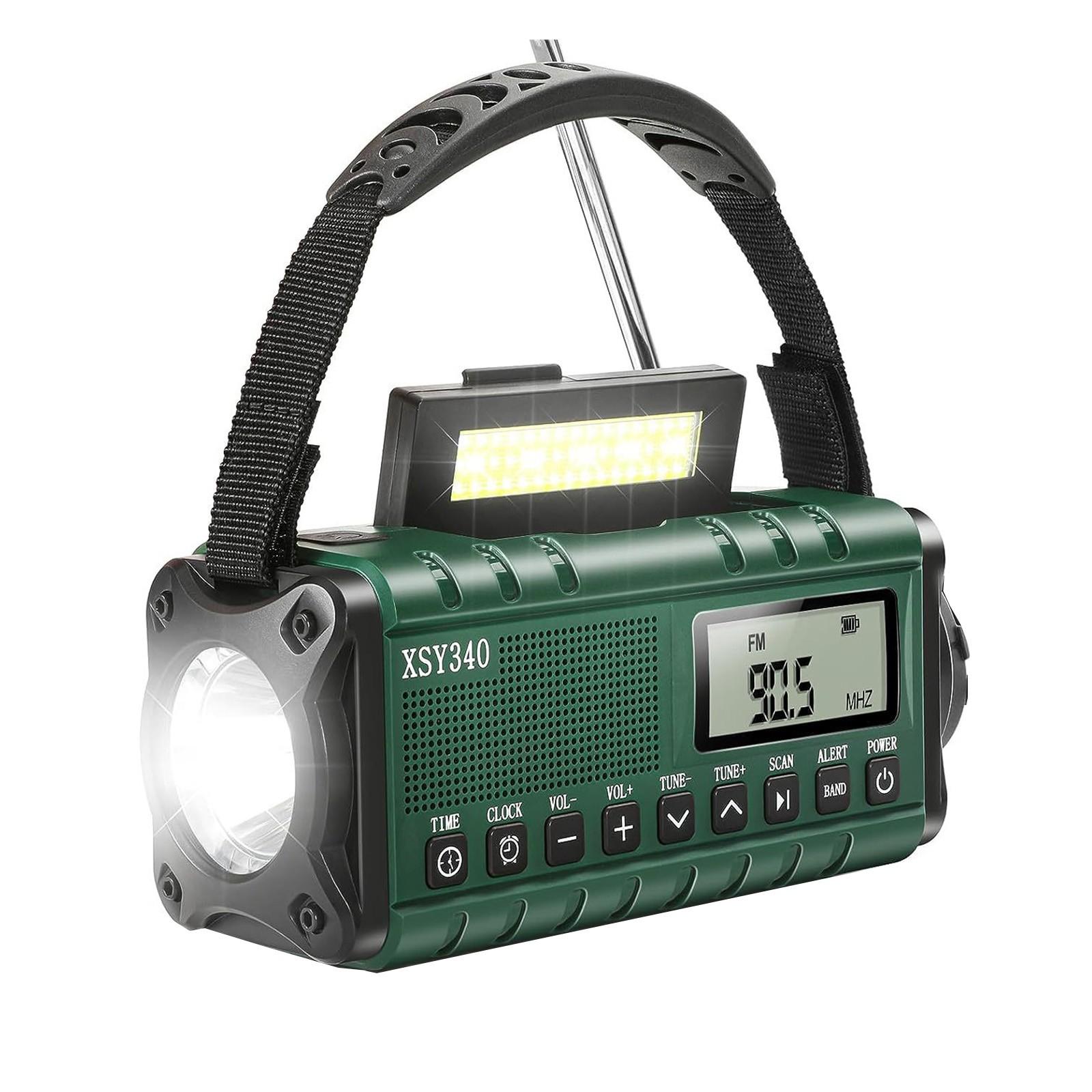 

Hand Crank Emergency Radio, 4000mAh Weather Radio With AM/FM/NOAA, Solar Prower, One Size