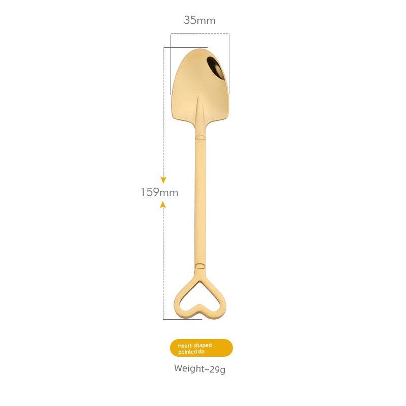 Jojo's L. Pd.Pick. Creative Shovel-Shaped Spoon 304 Stainless Steel Spoon Ice Cream Dessert Spoon | Choose Carefully.