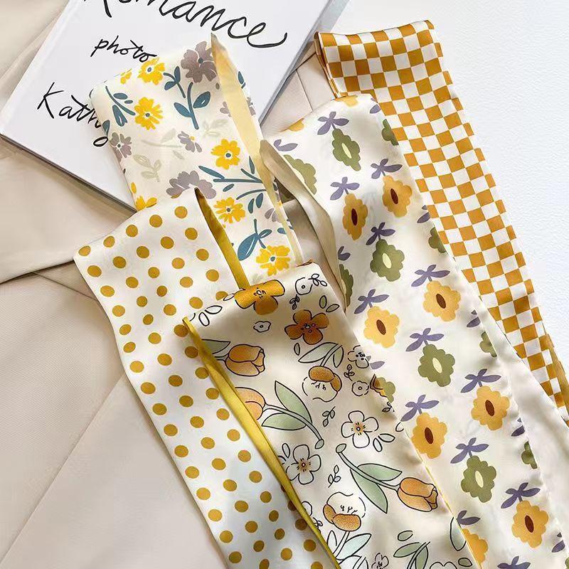 Multifunctional Floral Printed Hair Band Headwear Scarves 6.5cm*90cm