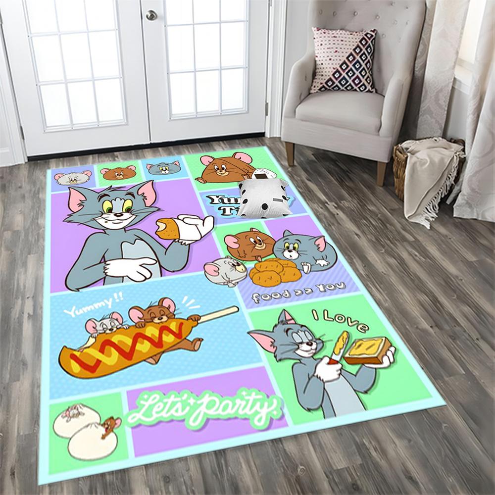 Tom And Jerry Party rug for living rooms, bedrooms, home décor, and as gifts.