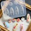 1 Pc 3D Transparent Magic Wand Wing Nail Art Mold Carved Patterns Diy Creative Carved Nail Silicone Mold
