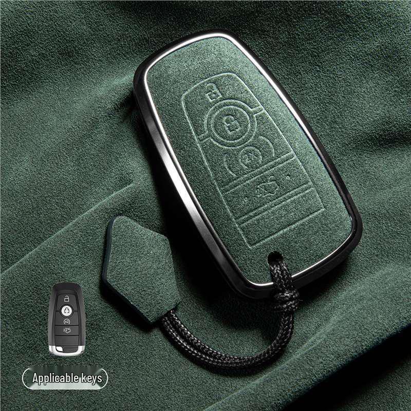 Luxury Suede Key Covers for Ford Explorer ST, Escape, Edge, 4WD, Mondeo, and EVOS