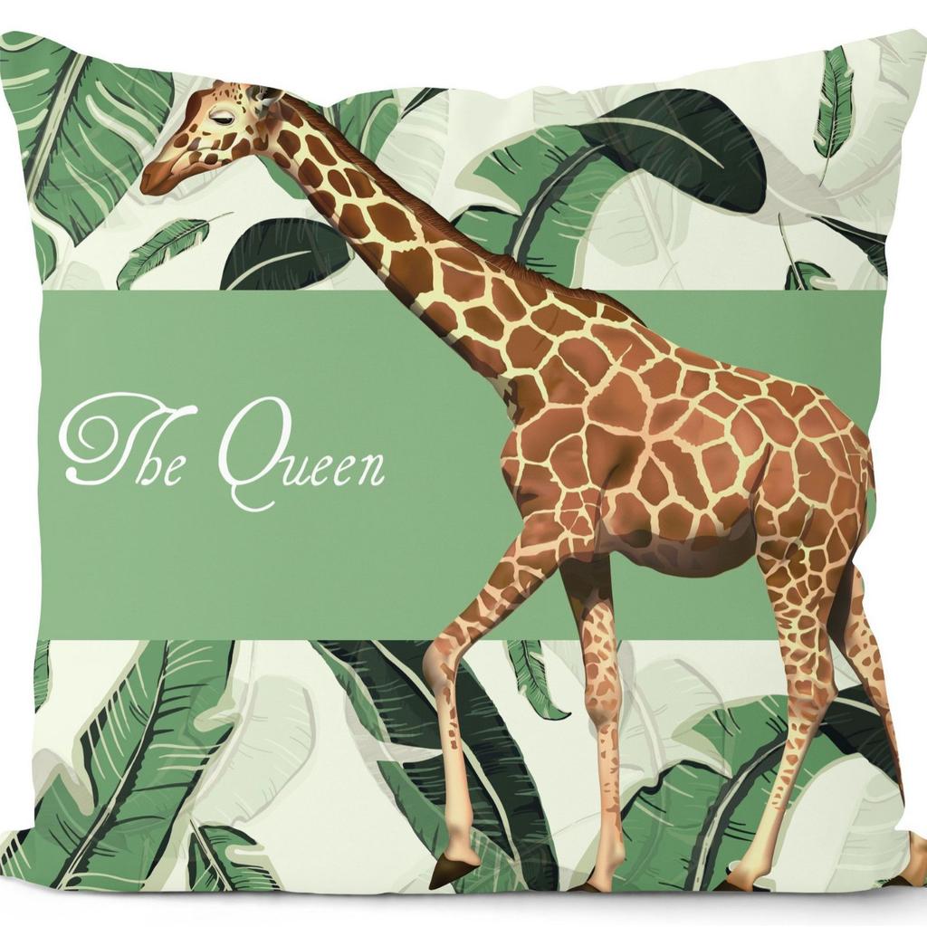 New Summer Green Small Fresh Plant Giraffe Pillowcase Home Sofa Pillowcase