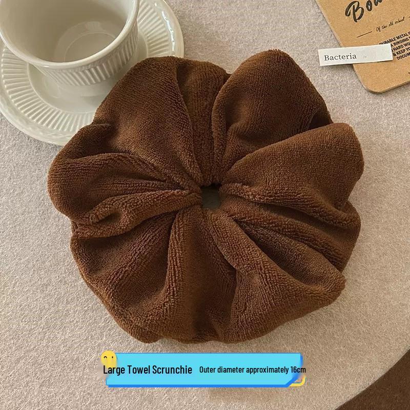 Super Absorbent XL Plush Hair Towel Scrunchie - Gentle, Damage-Free, Dual-Use for Hair & Face Washing