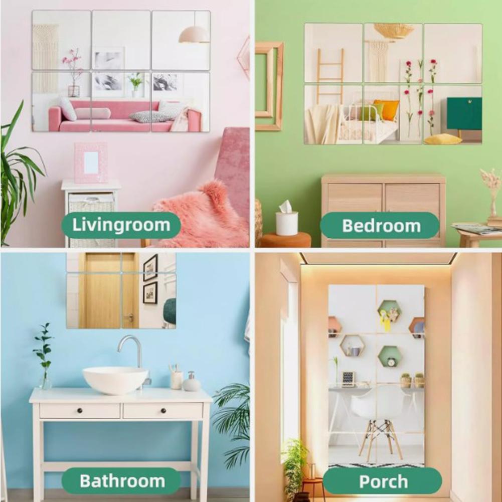 Home Room Decor Flexible Plastic Mirror Wall Mirror Wall Mirror Tiles