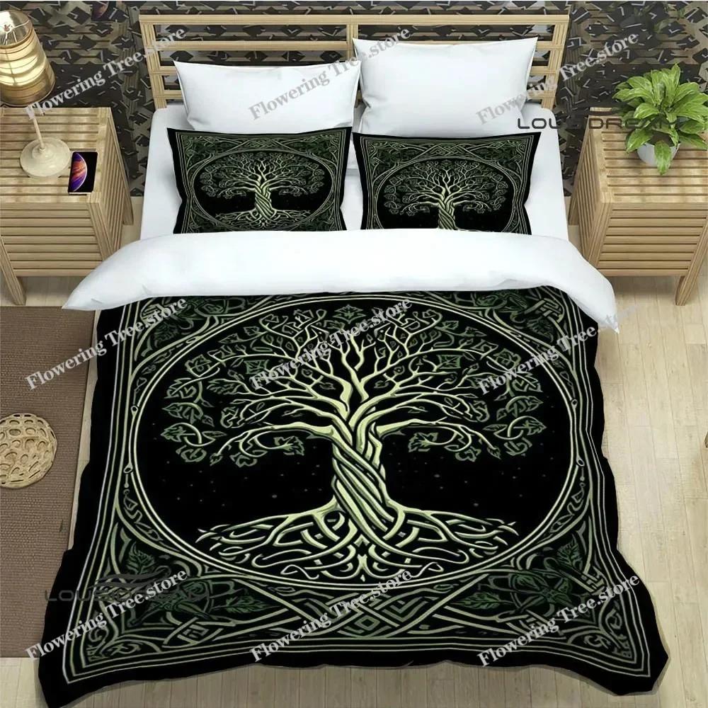 Tree of Life Printed Bedding Sets Exquisite Bed Supplies Set Duvet Cover Bed Comforter Set Bedding Set Luxury Birthday Gift029