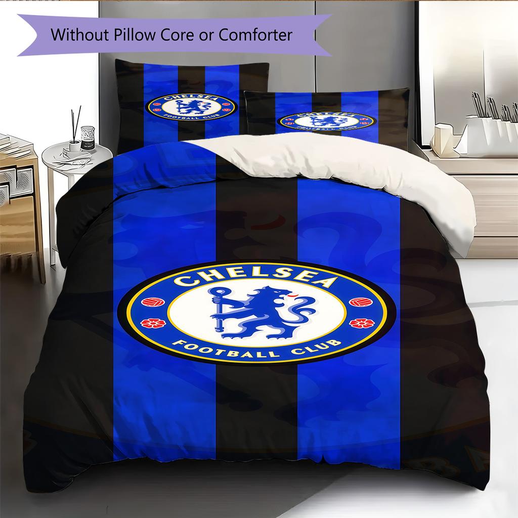Chelsea logo Pattern Bedding Quilt Set Quilt Cover Pillowcase Home Decoration Birthday Gift (1 * duvet cover + 2 * pillowcase, without core)