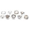 9Pcs/Set Retro Mulheres Strass Knuckle Anel de Dedo Jóias Acessórios Presentes