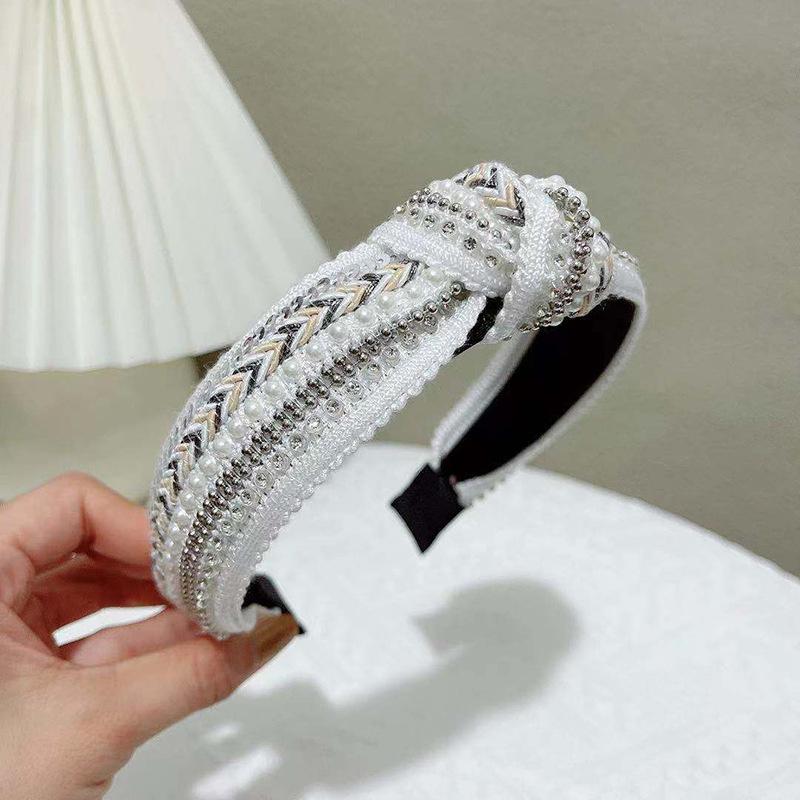 New Knotted Headbands for Women Headdress Girls Vintage Hair Bands Cloth Wide Hairband Soft Hair Hoop Hair Accessories Headwear