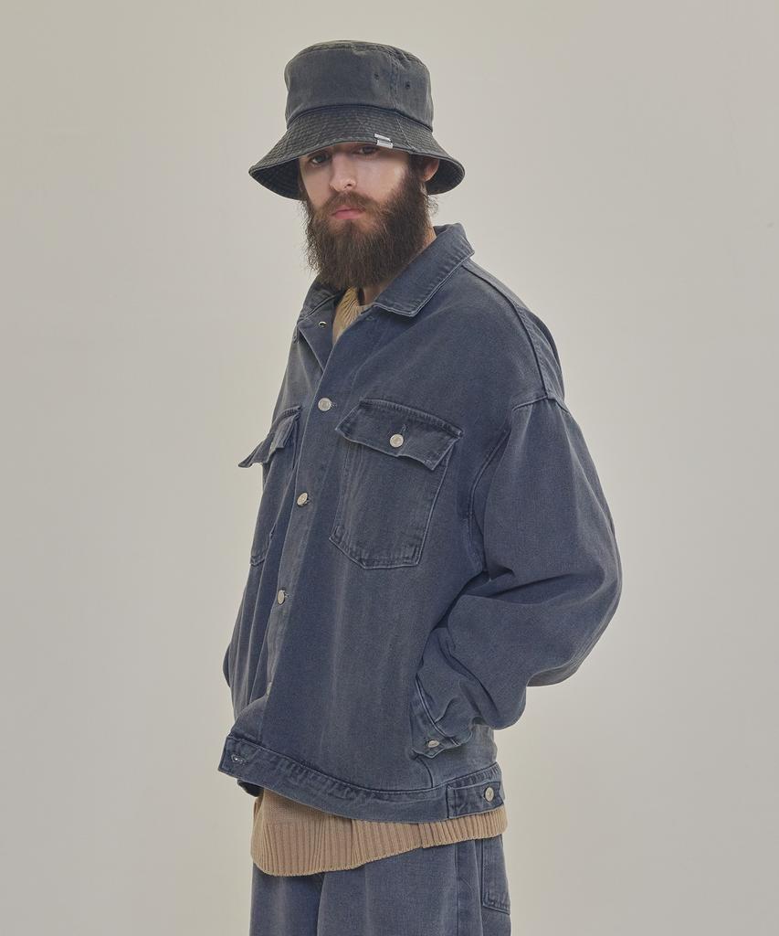 Cargobros Cb Classic Denim Trucker Jacket (Grey)