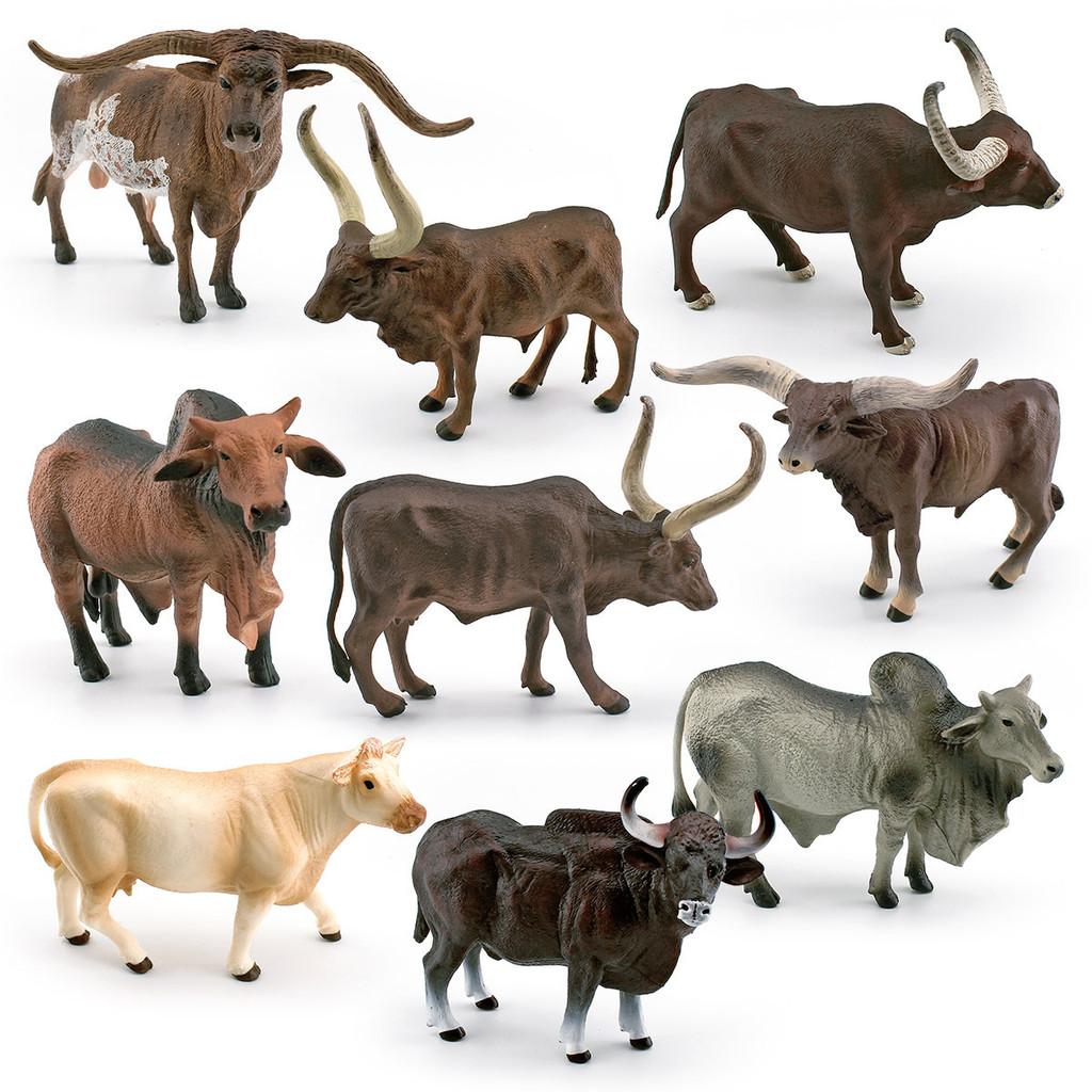 Realistic Pvc Texas Longhorn Bull And Vatuzi Cow Model For Collectors And Decor