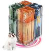 Rotatable Acrylic Extruded Cat Food Storage Container,4-Grid Design Cat Snack Organizer,Essential Pet Snack Storage,desktop Rack