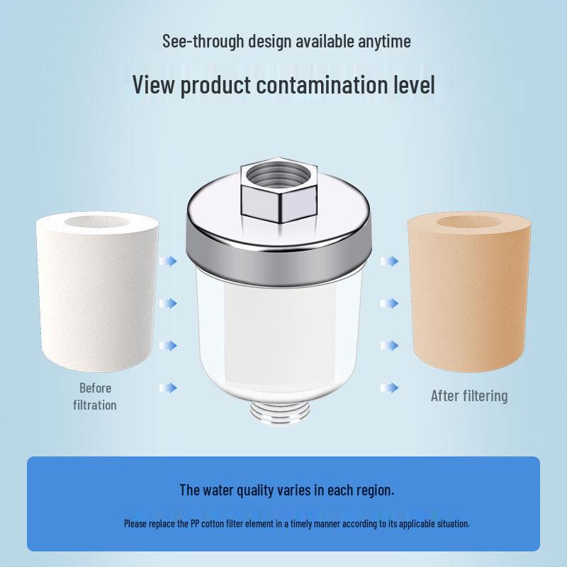 Household Shower & Drinking Faucet Water Heater Pre-filter with Chlorine Removal and PP Cotton Element