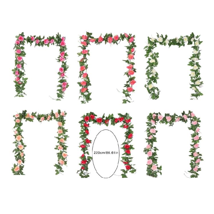 Artificial Rose Vine Artificial Flower Hanging Plant Decoration for Home Bedroom Garden Wedding Outdoor and Indoor Use