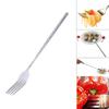Silver Stainless Telescopic Extendable Fork Dinner Fruit Dessert Long Cutlery Forks Bbq Meat Fork Kitchen Dinnerware Tableware
