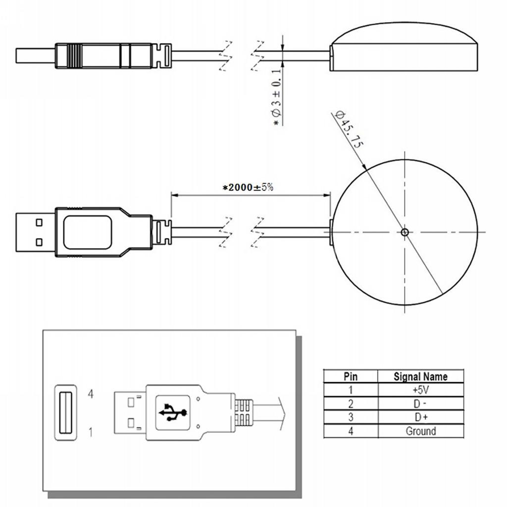 VFAN USB GPS Receiver Antenna for Gmouse Laptop PC Car Marine Navigation Magnetic Base