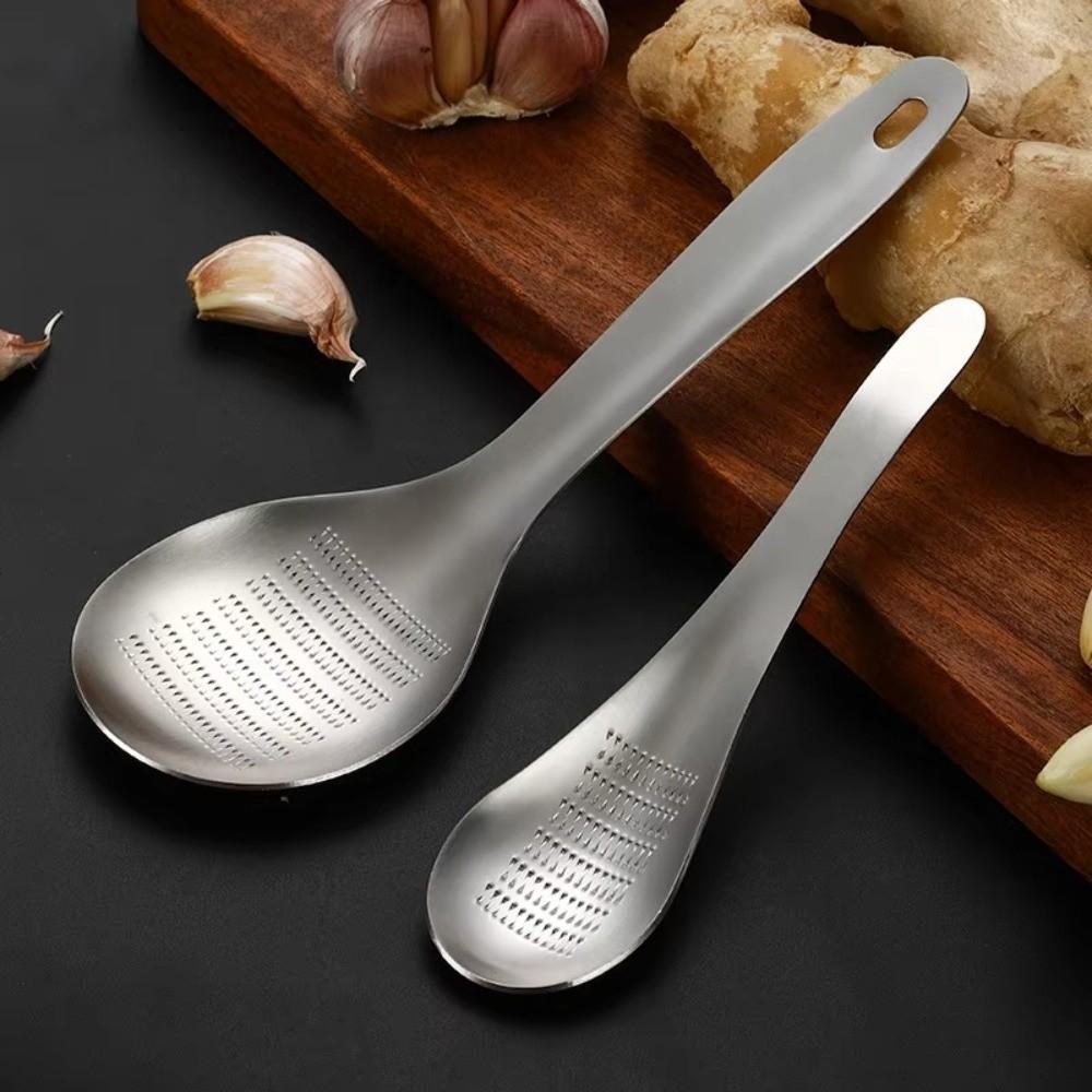 Manual Ginger Grater Spoon Stainless Steel Ginger Masher Garlic Grinder Spoon  Kitchen Tools