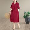 Short Sleeve Plus Size Vintage New In Dresses for Women Casual Loose Long Summer Dress