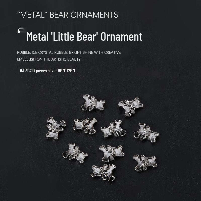 

3D Металлические Украшения для Дизайна Ногтей - Золото и Серебро (10 кусочков)