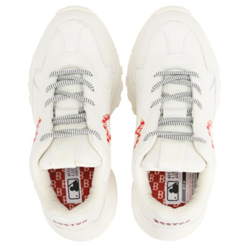 MLB Big Ball Chunky Anti-Slip And Wear-Resistant Lightweight Low-Top Chunky Sneakers Unisex White Red Sneakers 32SHCN011-43I