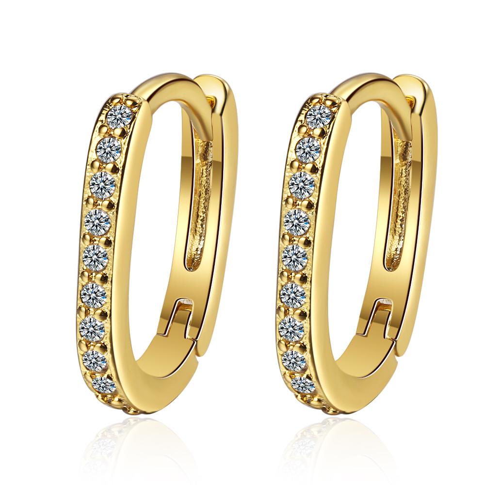 Plated Total 2.6CT Full Moissanite Hoop Earring for Women Sparkling Wedding Party Earring 925 Silver Jewelry Huggie