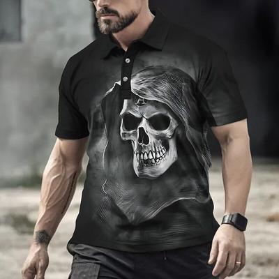 Men Polo Shirt Short Sleeve 3d Print Tops Fashion Polyester Breathable Comfortable Polos Shirts