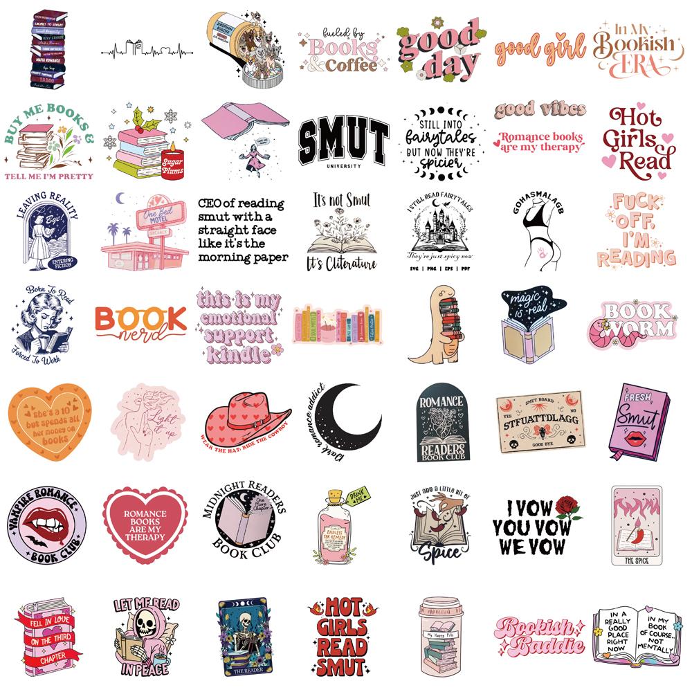 

50PCS Romantic Reading Star Membrane Stickers Aesthetic Laptop Phone DIY Scrapbook Luggage Reading Book Graffiti Sticker