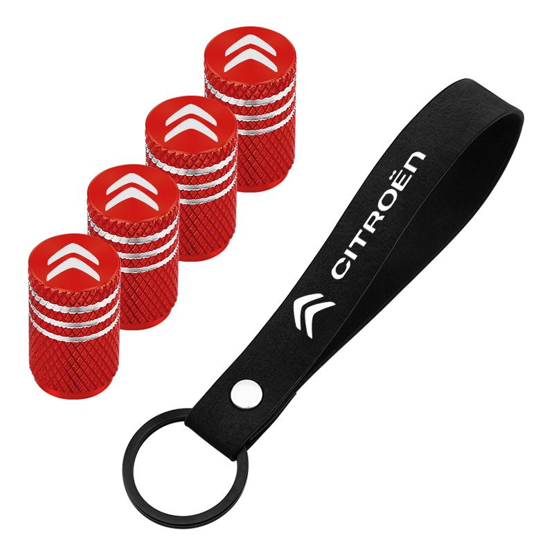 Car Key ring Suede Rope keychain Metal Wheel Tire Valve Caps For Citroen C1 C2 C3 C4 C5 C6 C8 C4L DS3 DS4 DS5 DS5LS DS6 amv123