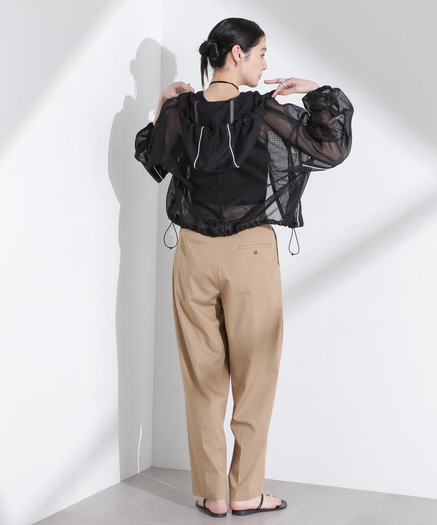 Nano Universe Piping Mesh F Women's Color-Coordinated Blouson, 010, Black, 669-5112305