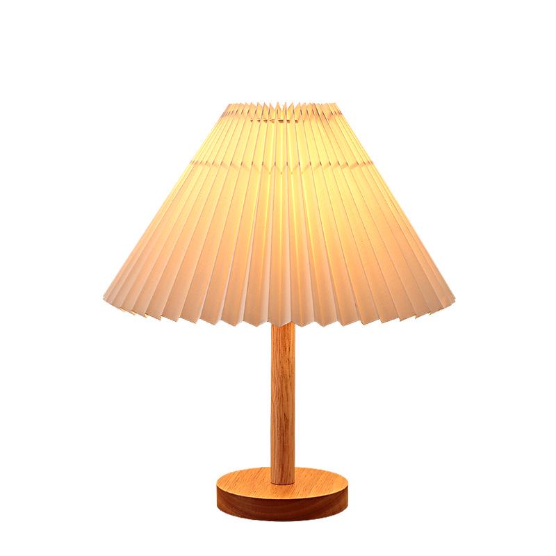 Pleated Nordic Style Table Lamp for Bedroom, Bedside, or Dormitory Décor