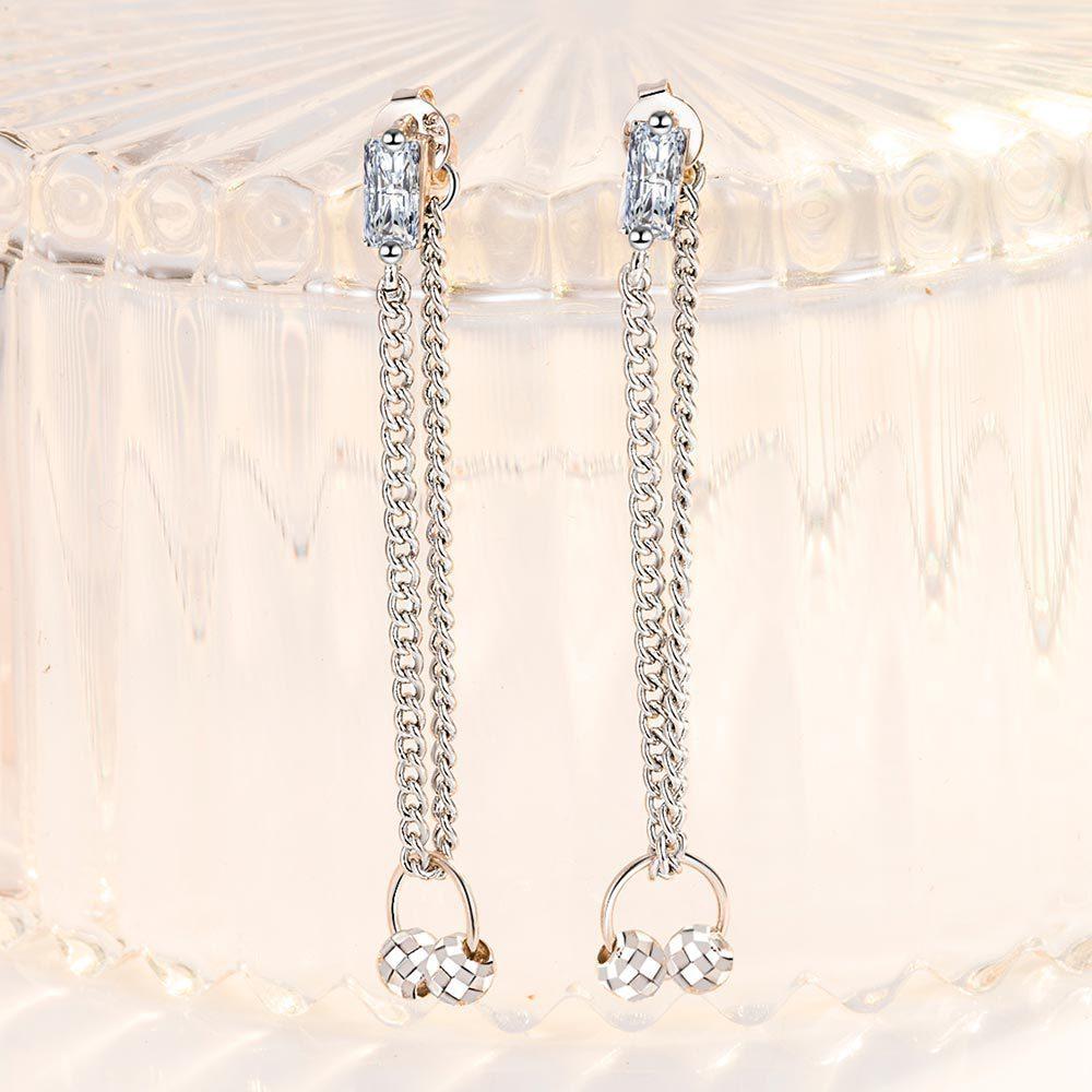 Fashionable Back-hanging Mid-length Tassel Style for Women Earrings