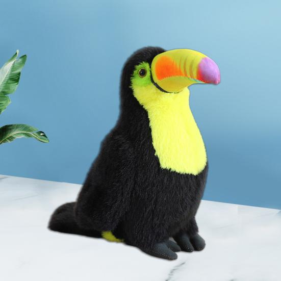 Jucărie de pluș tucan, pasăre cu gură mare, păpușă de pluș, pernă, acasă, birou, decorare dormitor, copii adulți, cadou de aniversare de Crăciun