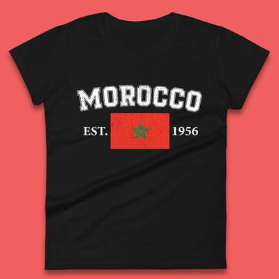 Morocco Est 1956 Womens T-Shirt Mens Tops Tees Unisex