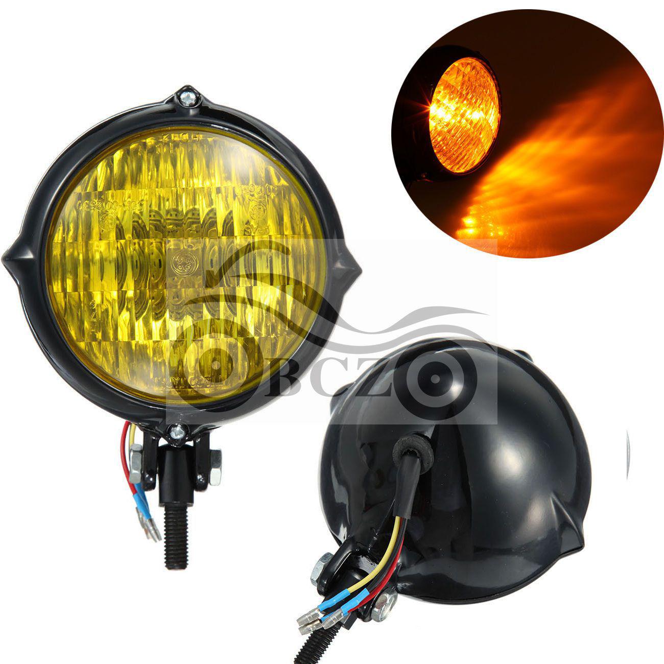 Harley Cruiser Retro Headlight Motorcycle Accessories Black and White