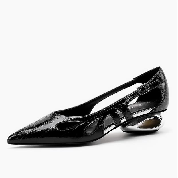 Fashion Slip-on French Shallow Wrapped Toe Low Heel Shoes Women's Summer New Pointed Toe Small High Heel Single Shoes